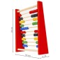Numaratoare abac, 10 randuri, 100 margele, 5x16x20 cm, lemn multicolor