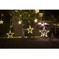 Instalatie perdea luminoasa ploaie de stele, lumina alb calda, 8 moduri iluminare, 5.5 m, IP44
