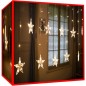 Instalatie tip perdea, model stele, 108 LED-uri alb-calde, 8 moduri iluminare, 5.5 metri