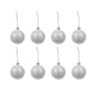 Set globuri Craciun, cu sclipici, 100 piese, 7 modele, argintiu Set globuri Craciun, cu sclipici, 100 piese, 7 modele, argintiu