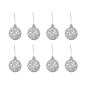 Set globuri Craciun, cu sclipici, 100 piese, 7 modele, argintiu Set globuri Craciun, cu sclipici, 100 piese, 7 modele, argintiu