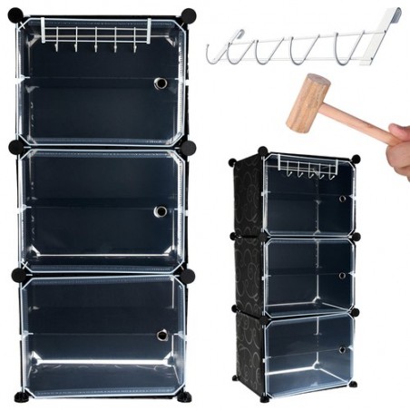 Pantofar 6 rafturi, modular, usa deschidere, cadru metalic, 93x44,5x30 cm