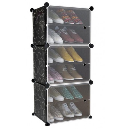 Pantofar 6 rafturi, modular, usa deschidere, cadru metalic, 93x44,5x30 cm