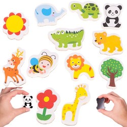 Animale magnetice, figurine educative pentru copii, set 12 magneti de frigider