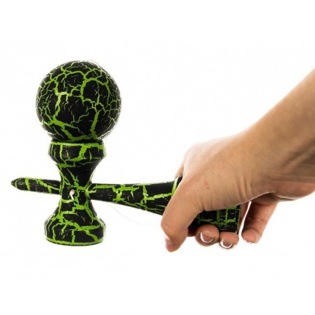 Joc kendama, material lemn, 18x7x5,5 cm, verde