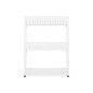 Etajera cu 3 rafturi pentru mobila, roti transport, 54,5x12,5x72,5 cm, plastic, alb
