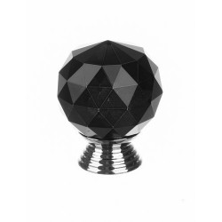 Maner elegant mobila, suruburi prindere incluse, cristal K9, 3x4 cm, negru