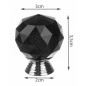 Maner elegant mobila, suruburi prindere incluse, cristal K9, 3x4 cm, negru