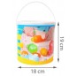 Set creativ legume/fructe pentru copii, 14 piese, lemn, multicolor
