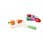 Set creativ legume/fructe pentru copii, 14 piese, lemn, multicolor