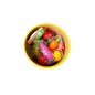 Set creativ legume/fructe pentru copii, 14 piese, lemn, multicolor