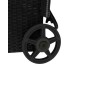 Sezlong de gradina cu roti, spatar reglabil, ratan sintetic, 197x54 cm, gri/negru Sezlong de gradina cu roti, spatar reglabil, ratan sintetic, 197x54 cm, gri/negru