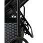 Sezlong de gradina cu roti, spatar reglabil, ratan sintetic, 197x54 cm, gri/negru