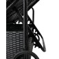 Sezlong de gradina cu roti, spatar reglabil, ratan sintetic, 197x54 cm, gri/negru Sezlong de gradina cu roti, spatar reglabil, ratan sintetic, 197x54 cm, gri/negru