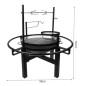 Gratar de gradina cu carbune, rotisor rotativ, functie afumare, 102x98cm, 12,5kg, negru Gratar de gradina cu carbune, rotisor rotativ, functie afumare, 102x98cm, 12,5kg, negru