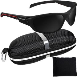Ochelari de soare sport polarizati, unisex, filtru UV, toc inclus, negru
