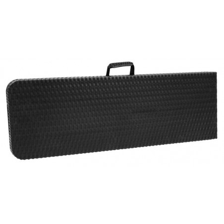 Banca de gradina, pliabila, maner transport, tehnoratan, structura otel, negru, 180x74x74 cm