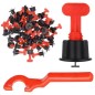 Set clipsuri nivelare faianta 1,5 mm, 50 buc, cheie inclusa, reutilizabile, rosu/negru
