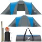 Cort camping, 6 persoane, vestibul cu baldachin, plasa tantari, 5,7x2x2,1m, gri/albastru Cort camping, 6 persoane, vestibul cu baldachin, plasa tantari, 5,7x2x2,1m, gri/albastru