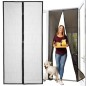 Plasa de tantari magnetica pentru usa, prindere velcro, 80x90x100 - 210x220 cm, negru