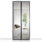 Plasa de tantari magnetica pentru usa, prindere velcro, 80x90x100 - 210x220 cm, negru