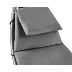 Leagan de exterior cu acoperis, sarcina maxima 110 kg, design ergonomic, perna inclusa, rezistenta UV, cadru metalic, gri
