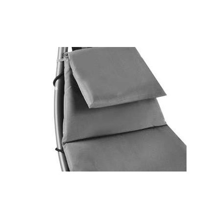 Leagan de exterior cu acoperis, sarcina maxima 110 kg, design ergonomic, perna inclusa, rezistenta UV, cadru metalic, gri