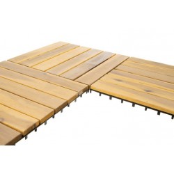 Placi pavaj pardoseala lemn, set 10 bucati, 30x30x2,5 cm, maro