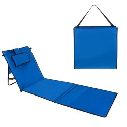 Saltea pliabila pentru plaja, perna inclusa, waterproof, PVC, 150 x 50 cm