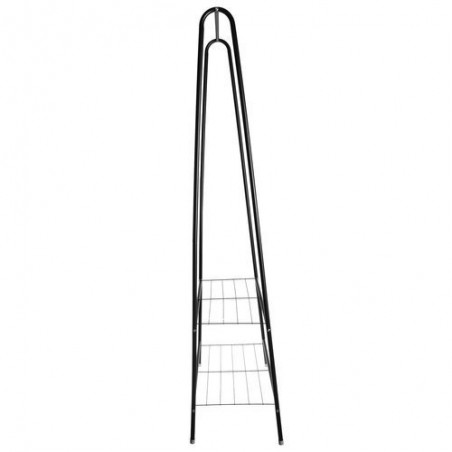 Suport cuier imbracaminte, 2 rafturi incaltaminte, metal, inaltime 153 cm