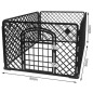 Tarc animale de companie, universal, usa intrare, ABS, 90x90x60 cm, negru