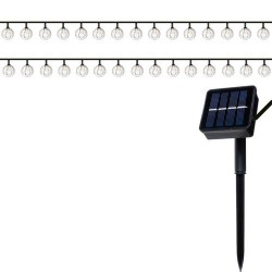 Ghirlanda solara decorativa, 30 LED-uri, 8 moduri iluminare, waterproof, lungime 6,25 m, IP65
