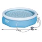 Set piscina gonflabila extensibila rotunda 20 in 1, accesorii, pompa, filtru, covoras, termometru, 4 tablete