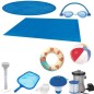 Piscina rotunda cu cadru metalic, 20 in 1, accesorii, pompa, filtru, covoras, termometru, 4 tablete, petic, dozator clor Piscina rotunda cu cadru metalic, 20 in 1, accesorii, pompa, filtru, covoras, termometru, 4 tablete, petic, dozator clor