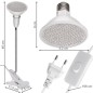Lampa LED fotosinteza plante, 200 LED-uri, lumina rosie 660 nm, lumina albastra 450 nm, unghi reglabil, clema prindere
