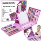 Set tabla desenat pentru copii, 208 piese, markere, creioane, acuarele, accesorii, multicolor
