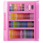 Set tabla desenat pentru copii, 208 piese, markere, creioane, acuarele, accesorii, multicolor