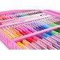 Set tabla desenat pentru copii, 208 piese, markere, creioane, acuarele, accesorii, multicolor
