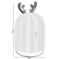 Umidificator aer cu difuzor aromaterapie, 220 ml, design cornite ren, LED RGB, 3 filtre incluse, intrare USB, 2W, alb