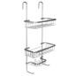 Etajera pentru dus, 3 rafturi, ventuza prindere, aluminiu, 63x14x28,5cm, argintiu