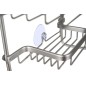 Etajera pentru dus, 3 rafturi, ventuza prindere, aluminiu, 63x14x28,5cm, argintiu