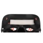 Masca carnaval LED, 3 moduri iluminare, universala, banda elastica, polipropilena, 20x18 cm, negru rosu