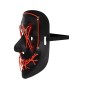 Masca carnaval LED, 3 moduri iluminare, universala, banda elastica, polipropilena, 20x18 cm, negru rosu