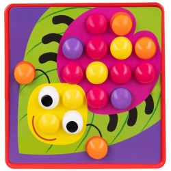 Puzzle educativ mozaic pentru copii, 14 matrite imagini incluse, cutie depozitare inclusa, universal