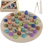 Joc creativ pescuit pentru copii, accesorii incluse, peste, magneti, bile, clesti, bete, undita, 22x22x1 cm, lemn, multicolor