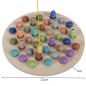 Joc creativ pescuit pentru copii, accesorii incluse, peste, magneti, bile, clesti, bete, undita, 22x22x1 cm, lemn, multicolor