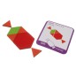 Set puzzle educativ forme geometrice pentru copii, husa depozitare inclusa, lemn, 222g, 26x19x3cm, multicolor