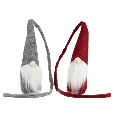 Figurine elfi de jucarie, set 2 gnomi cu barba, inaltime 29 cm, fetru