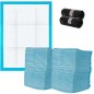 Set 100 covorase absorbante pentru catei, 30 saci inclusi, 33x45cm, alb/albastru