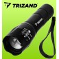 Lanterna LED T6, 3 moduri iluminare, reglare zoom, culoare alba-rece, intrare USB, waterproof, aluminiu, 300lm, 5W
